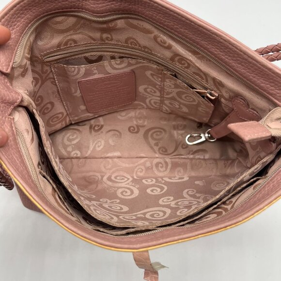 Brighton Pale Pink Pebbled Leather Bow Shoulder Bag - Picture 10 of 11